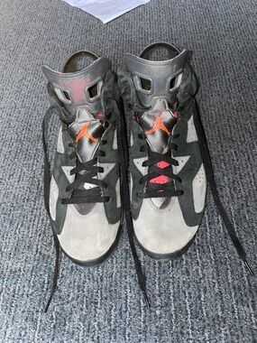Air Jordan 6 Retro PSG High-Top Sneakers in Iron Grey/Black-Infared